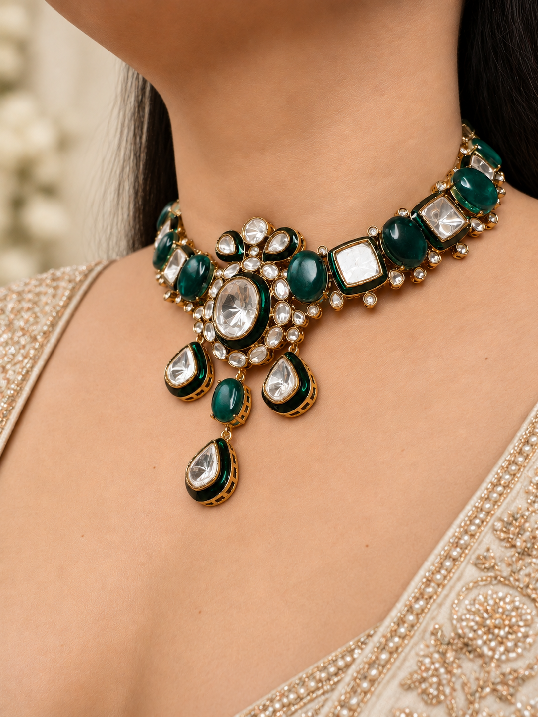 Ratnangi Polki Necklace Set