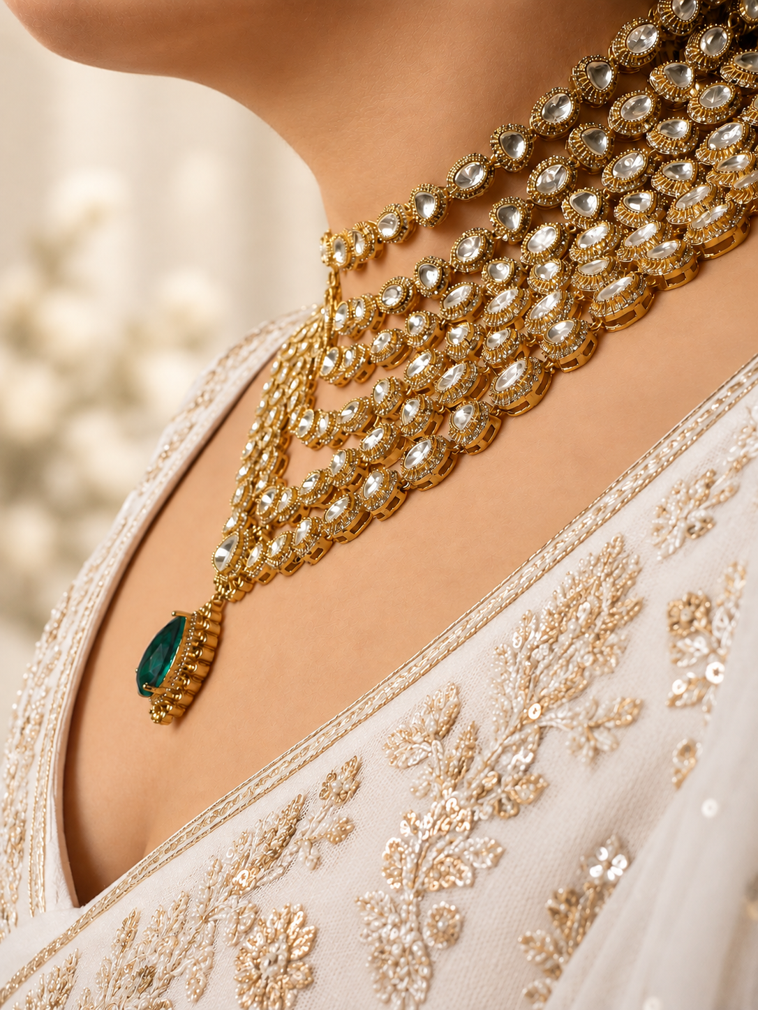 Ratnavali Six-Layer Polki Necklace