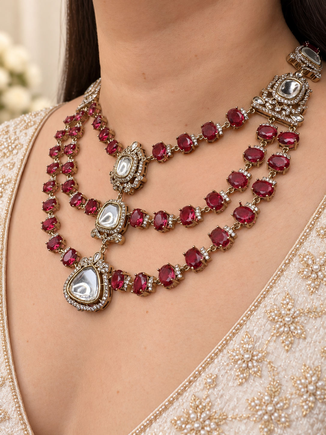 Priyasi Polki Necklace Set