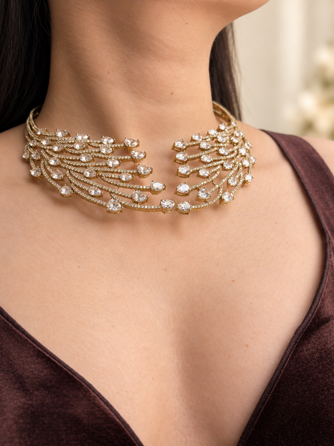 Leher AD Necklace Set