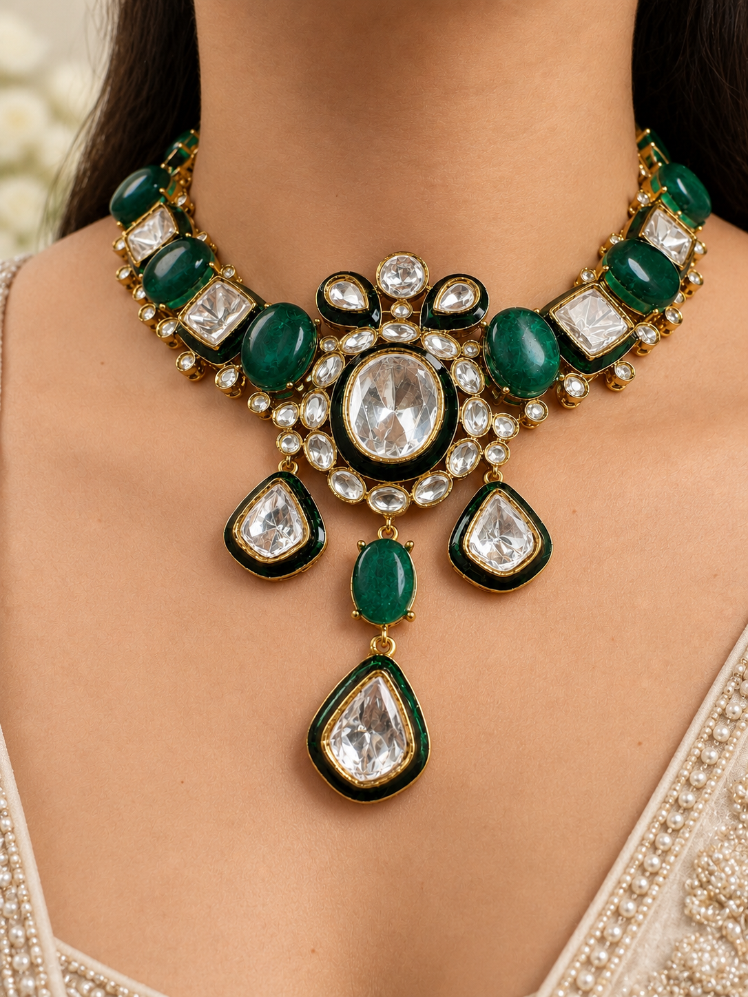 Ratnangi Polki Necklace Set