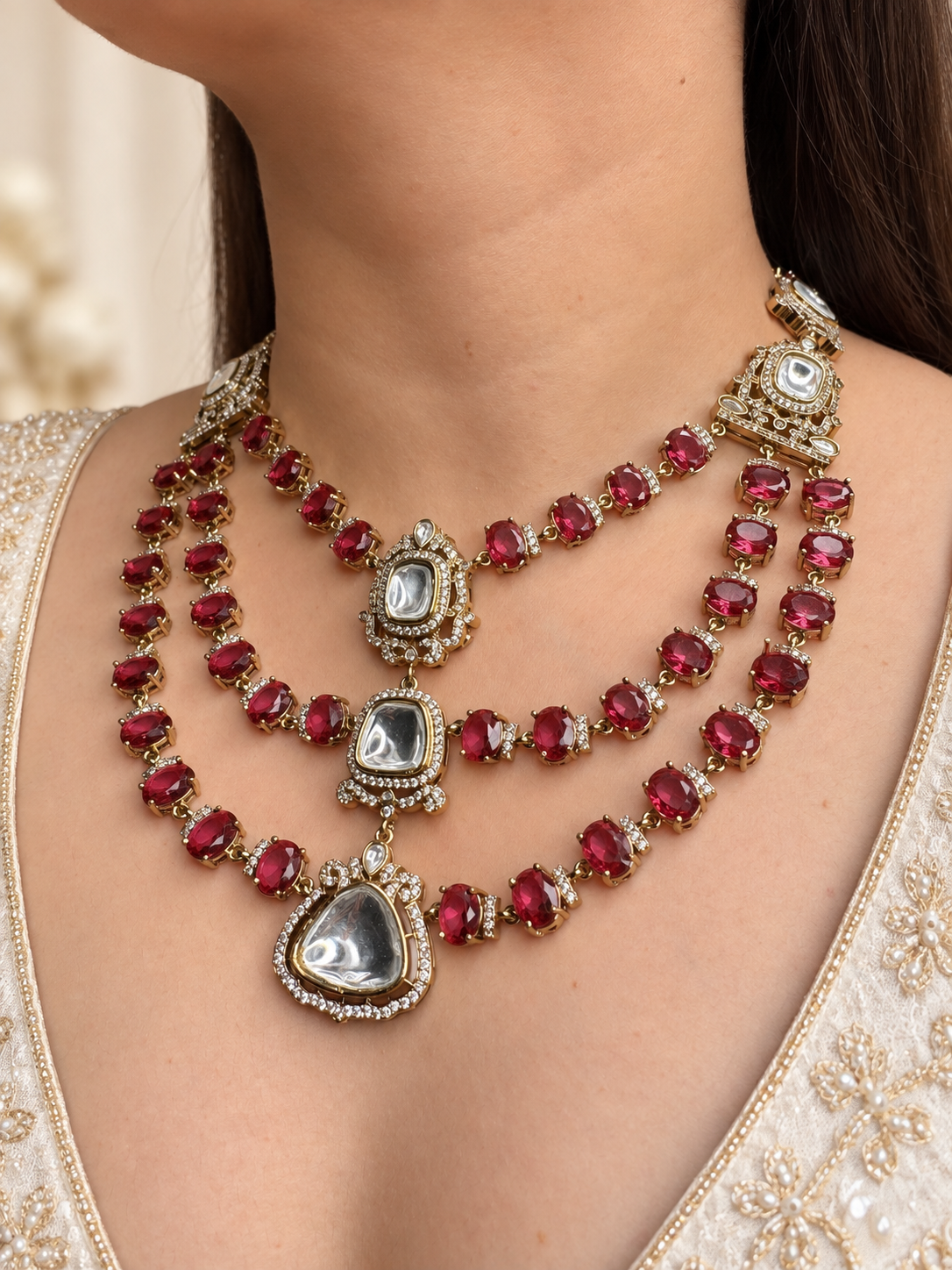 Priyasi Polki Necklace Set