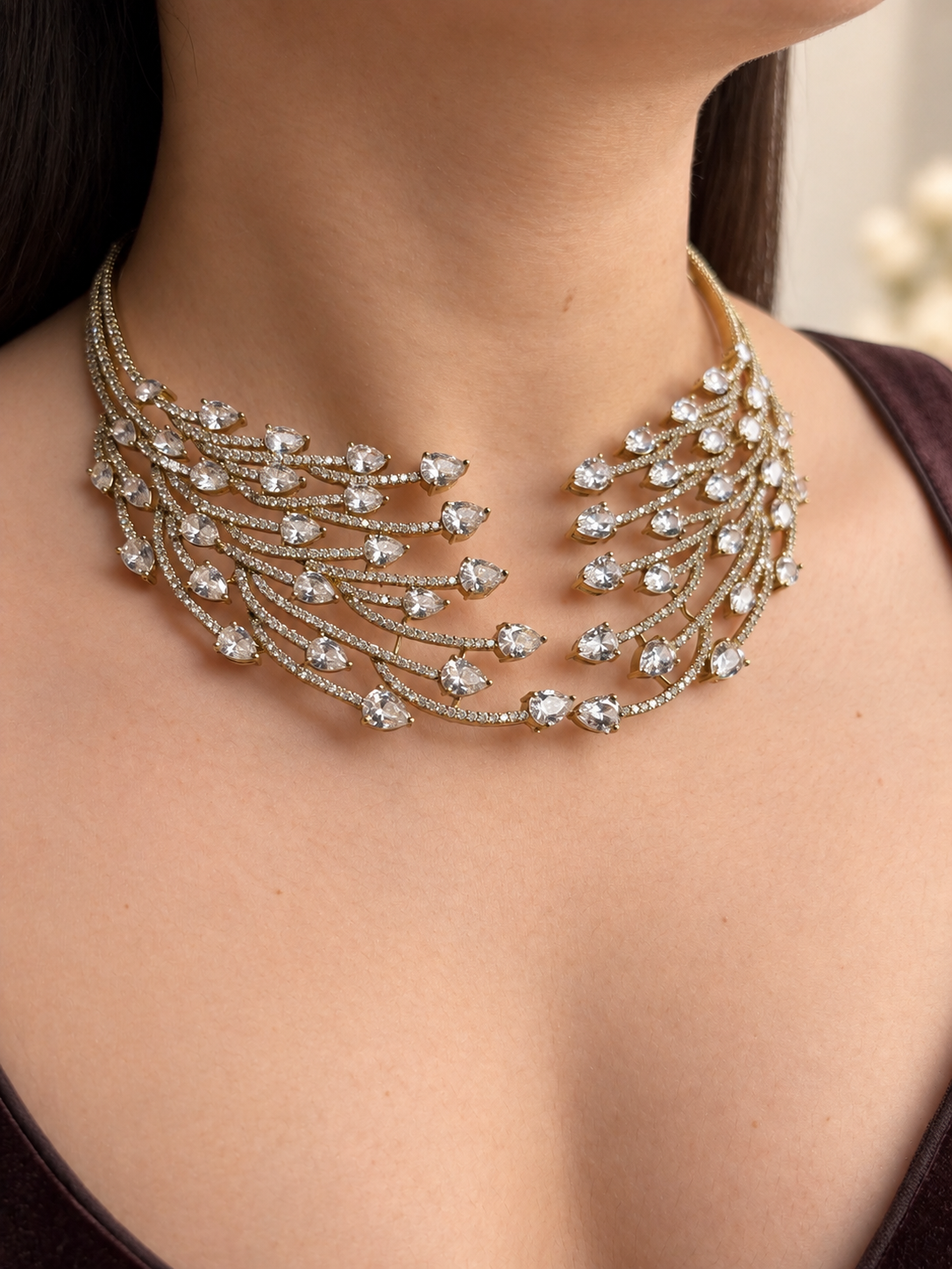 Leher AD Necklace Set