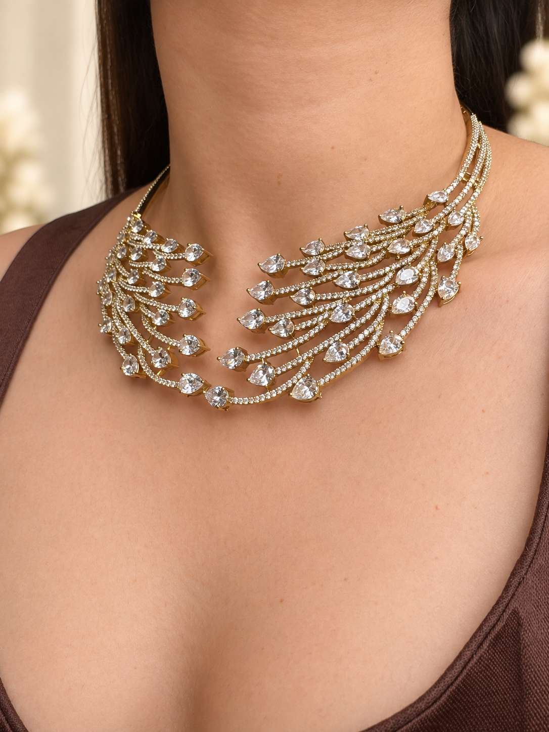 Leher AD Necklace Set