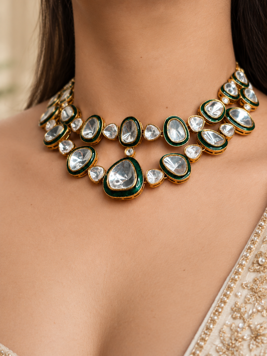 Vanya Polki 2 layered Necklace Set