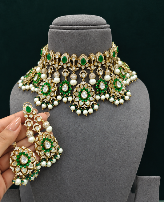 JBB Emerald Bridal Choker Set