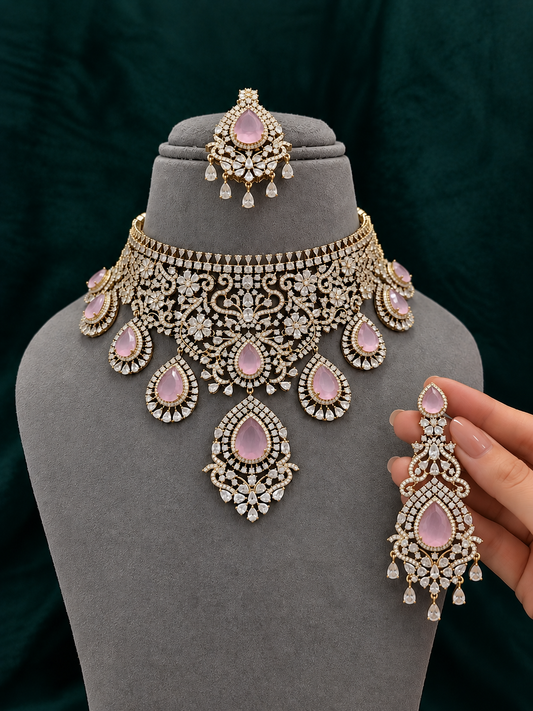 Gulnaar Blush Choker Set