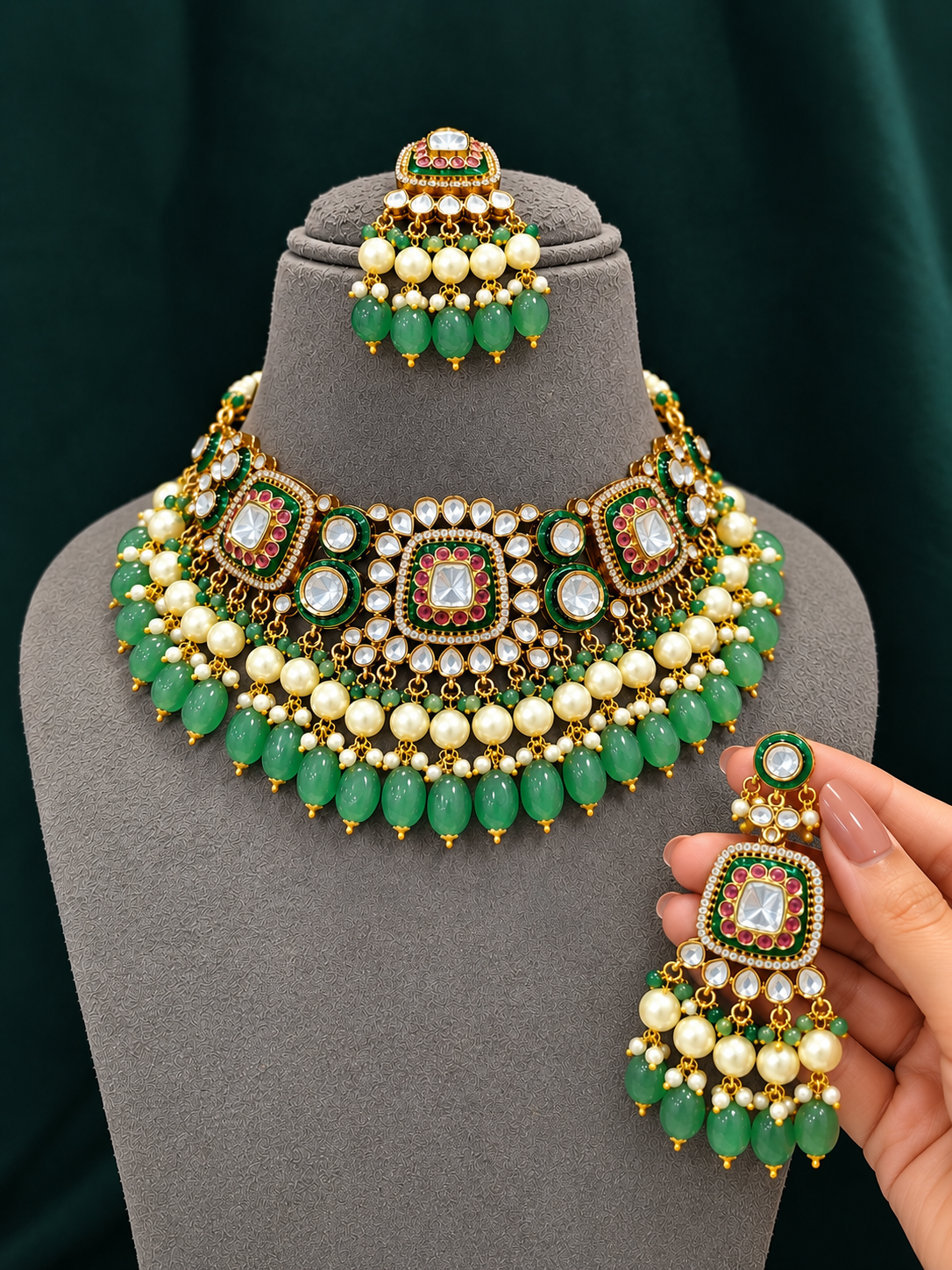 Rajvi Bridal Kundan Choker Set