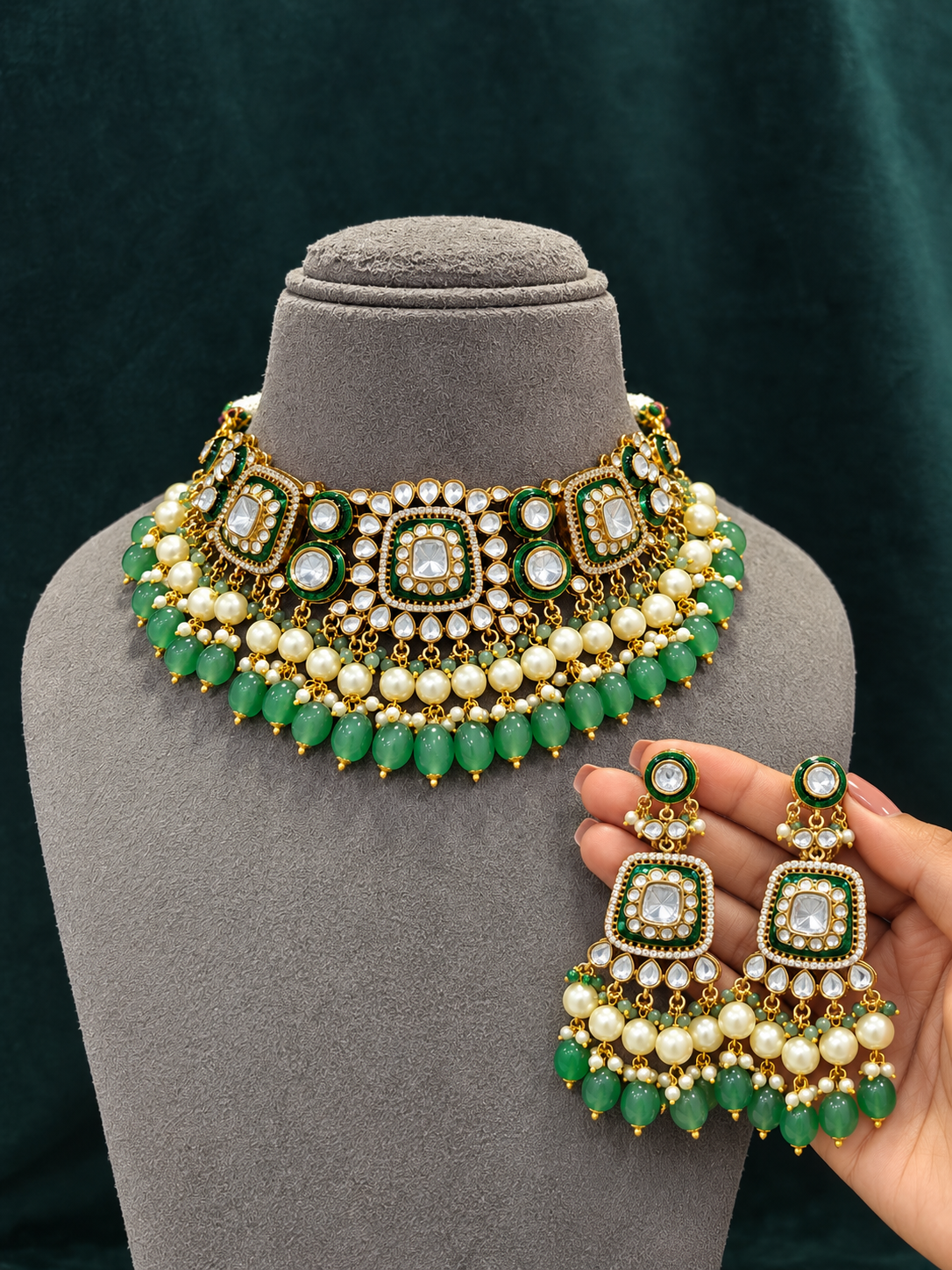 Rajvi Bridal Kundan Choker Set
