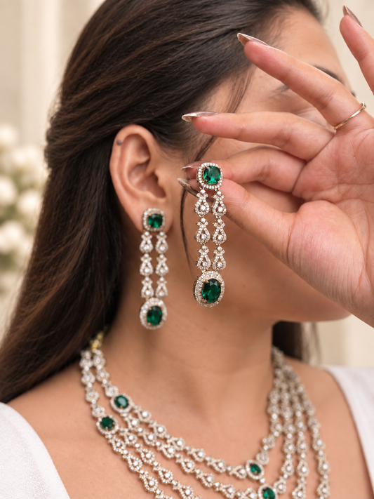 Vanya Emerald AD Necklace Set