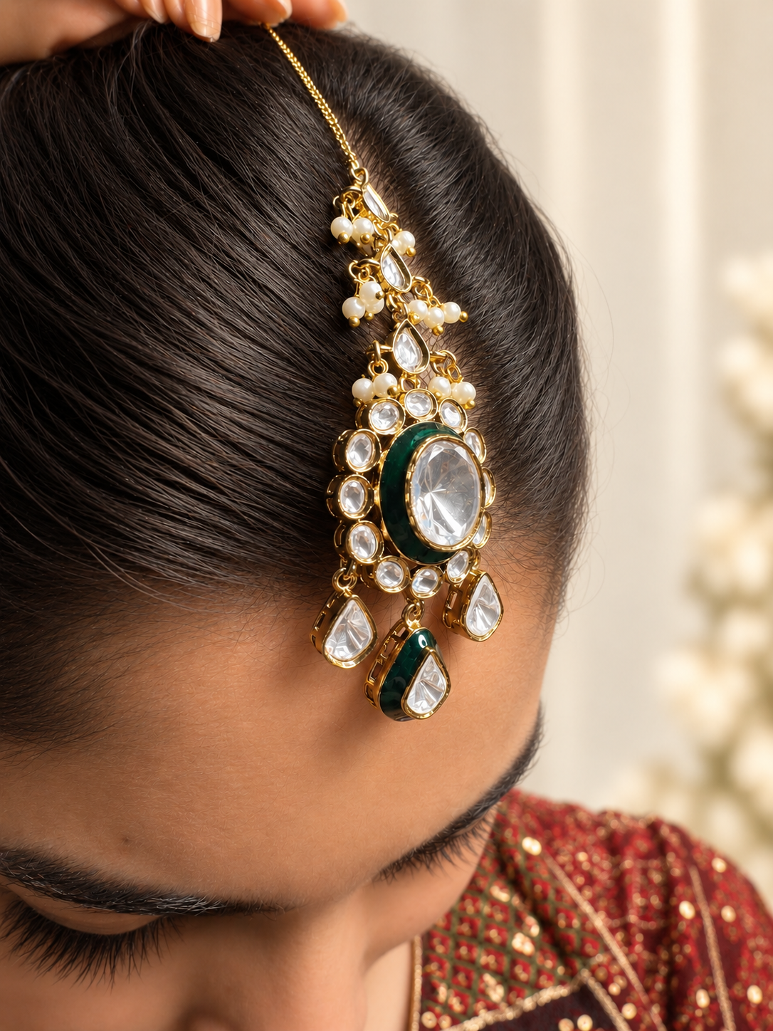 Triveni Polki Necklace Set.