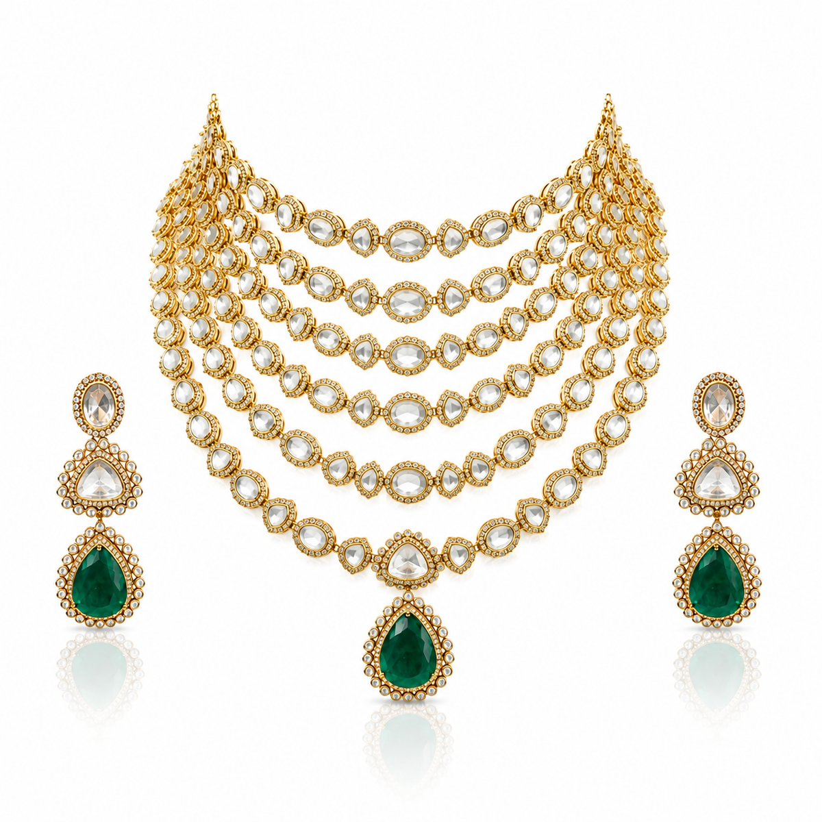 Ratnavali Six-Layer Polki Necklace
