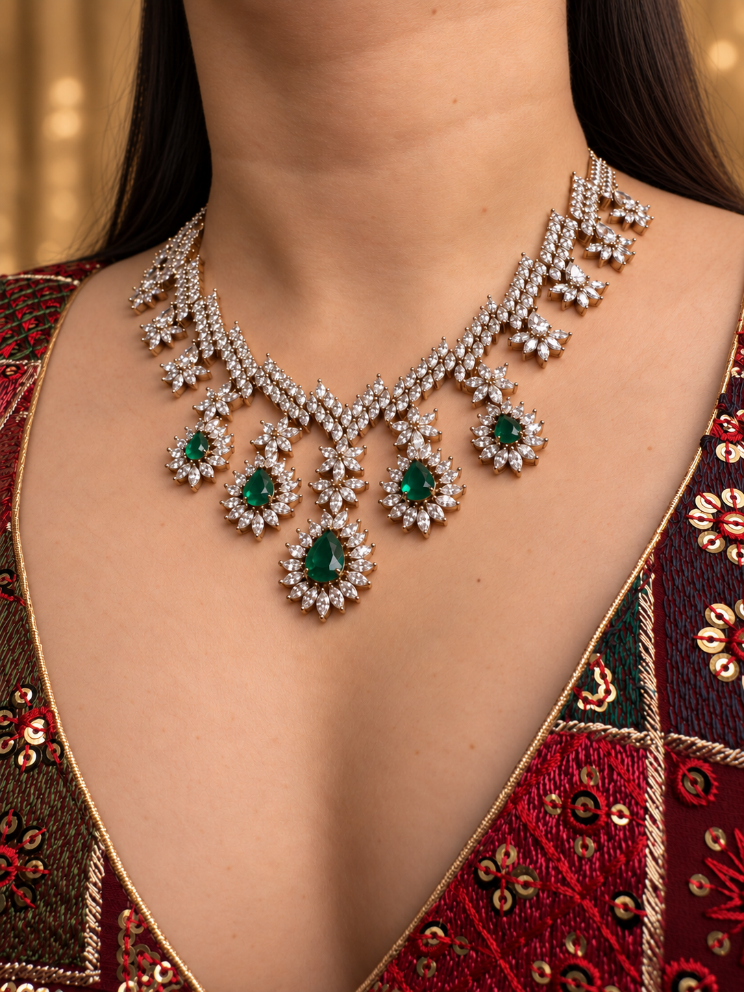 Aarini AD Necklace Set
