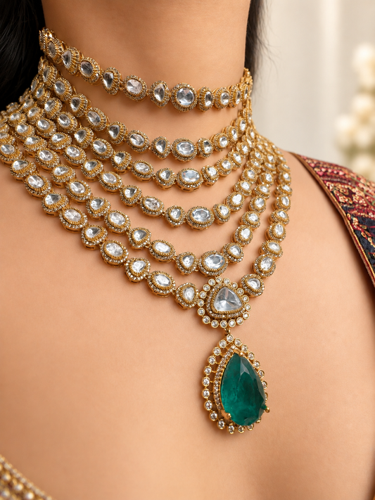 Ratnavali Six-Layer Polki Necklace