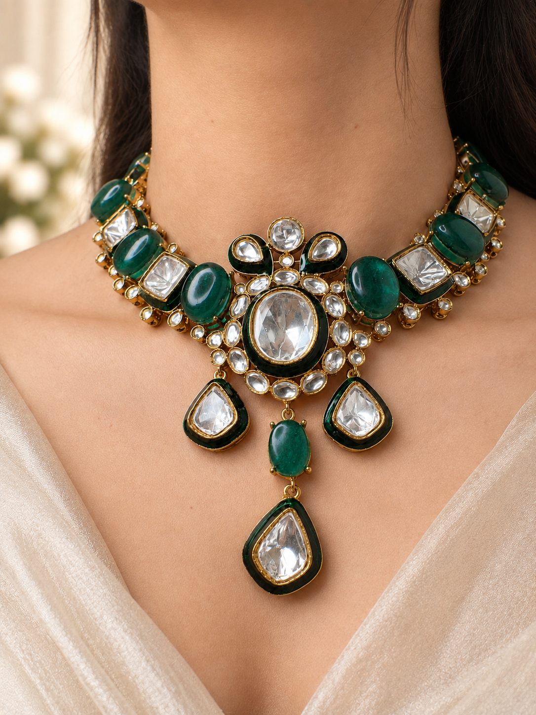Ratnangi Polki Necklace Set
